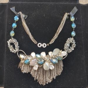 Elegant Silver and Blue Gemstone Necklace